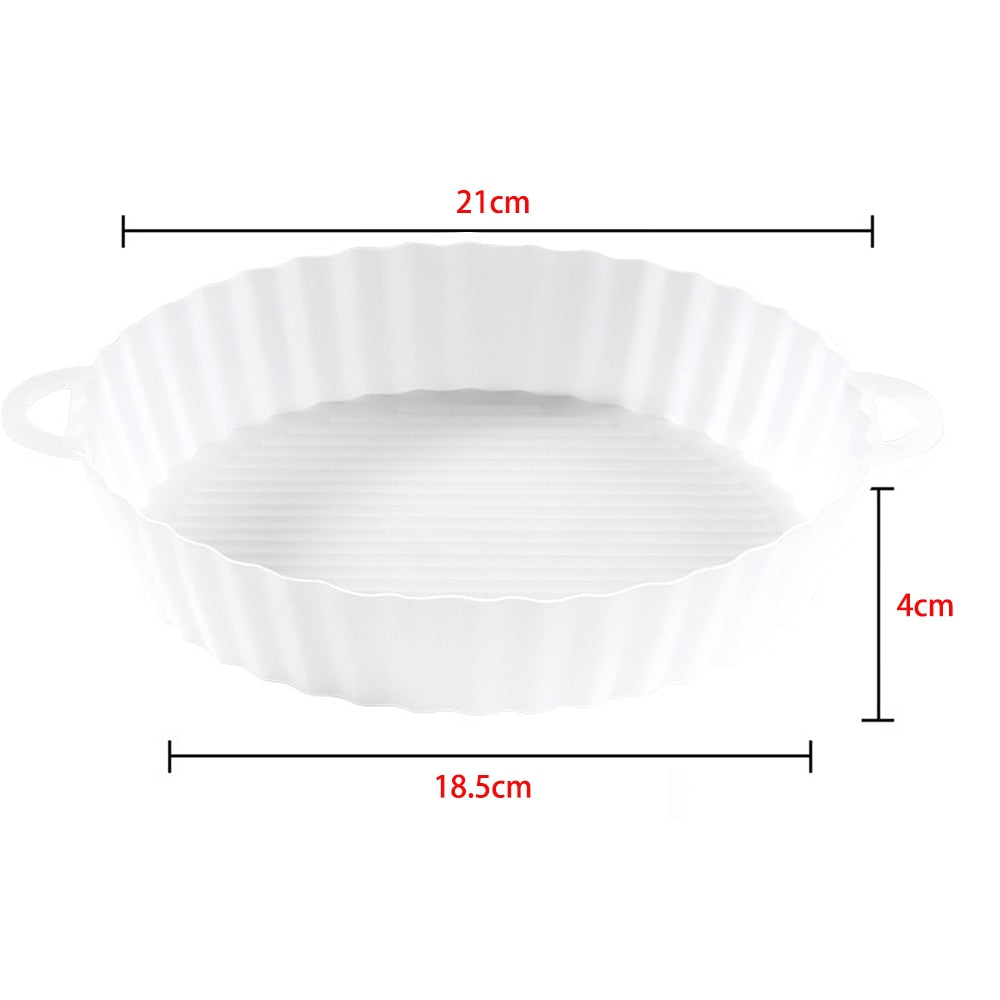 Round silicone Air Fryers Oven Baking Tray Fried Chicken Basket Mat Air Fryer Silicone Pot Grill Pan Kitchen Accessories