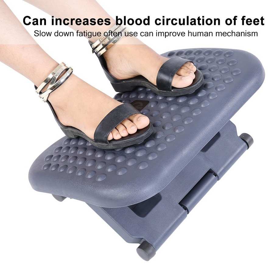 Adjustable Height Foot Rest Stool Ergonomic Comfortable Under Desk Home Office Massage Relaxation Foot Stool Feet Support Relax