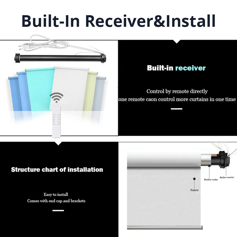 Zigbee Roller Shade Motor 38mm Tube Electric Engine Shutter Rod (Alexa Google Home Voice Control Smartthings)