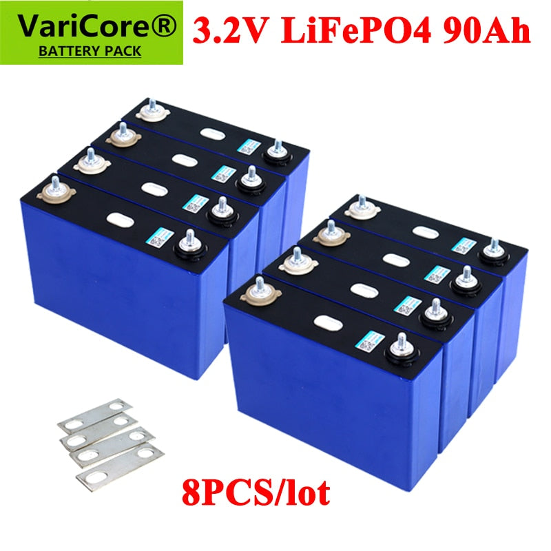 8pcs 3.2v 102Ah 105Ah 100A Grade A Lifepo4 Battery Lithium Iron Phosphate for 12v Campers Golf Cart Off-Road Off-grid Solar Wind