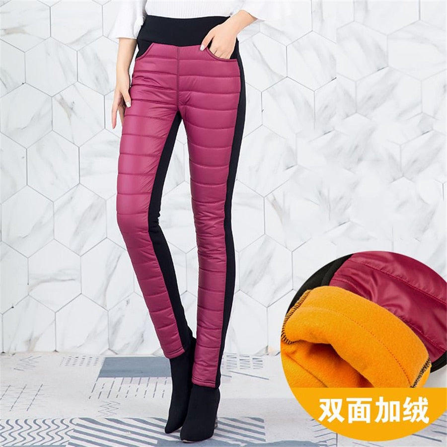 Winter Cotton Padded Pencil Pants Women Thicken Warm Casual Plush Velvet Lined Sweatpants High Waist Leggings Pantalones New