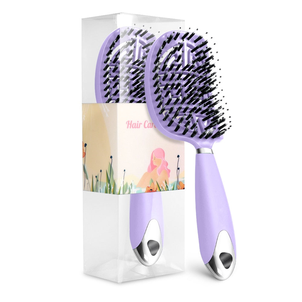 Hair Scalp Massage Comb Hair Brush Women Wet Dry Curly Ultra Detangler Hairbrush Bristle Nylon Salon Hair Styling Tools Dropship