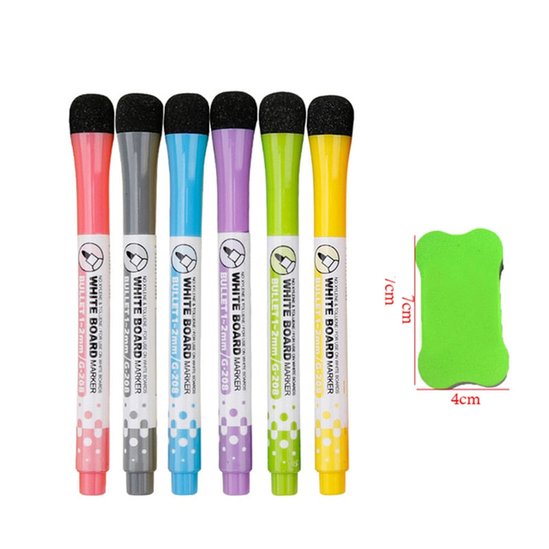 8 Colors Magnetic Dry Erase Markers Fine Tip Magnetic Erasable Whiteboard Pens for Kids Teachers Office School Student Classroom