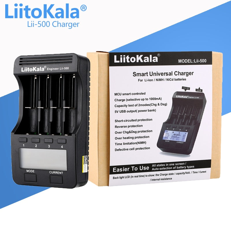 LiitoKala Battery Charger for 18650 26650 21700 AA AAA 3.7V lithium NiMH battery