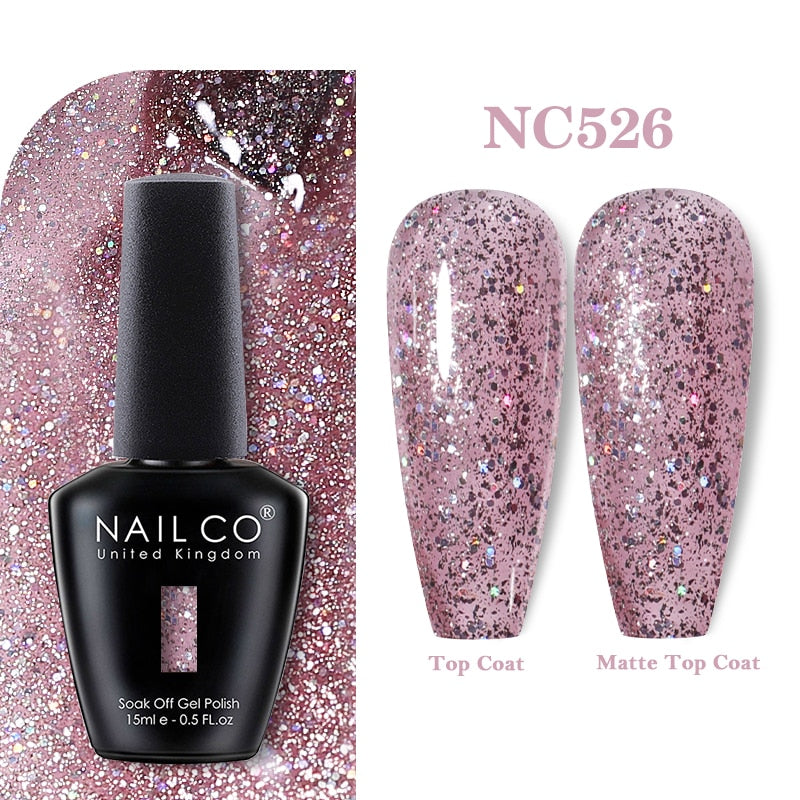 NAILCO 15ml Pink Colors Series Semi Permanent Nail Gel Varnish Polish Soak Off White Red UV Nail Art Gel Nail Polish Gel Lacquer