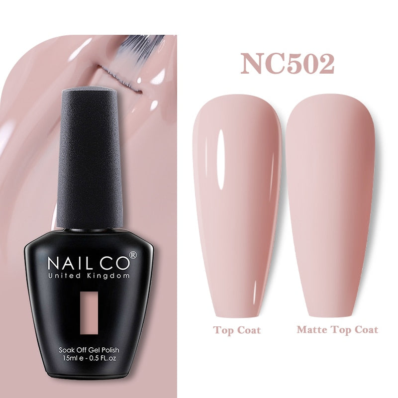 NAILCO 15ml Pink Colors Series Semi Permanent Nail Gel Varnish Polish Soak Off White Red UV Nail Art Gel Nail Polish Gel Lacquer