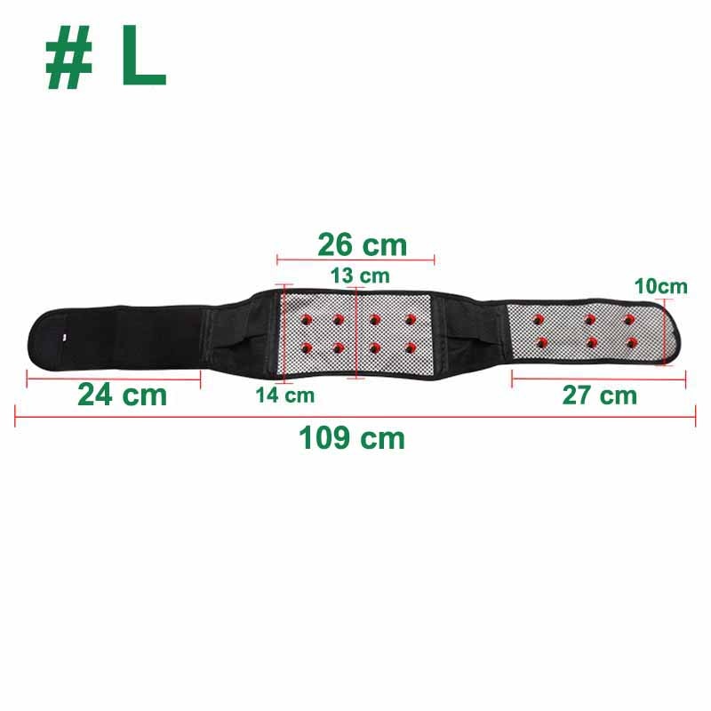 BYEPAIN Tourmaline Self-heating Magnetic Therapy Waist Support Belt Lumbar Back Waist Support Brace Double Banded Adjustable