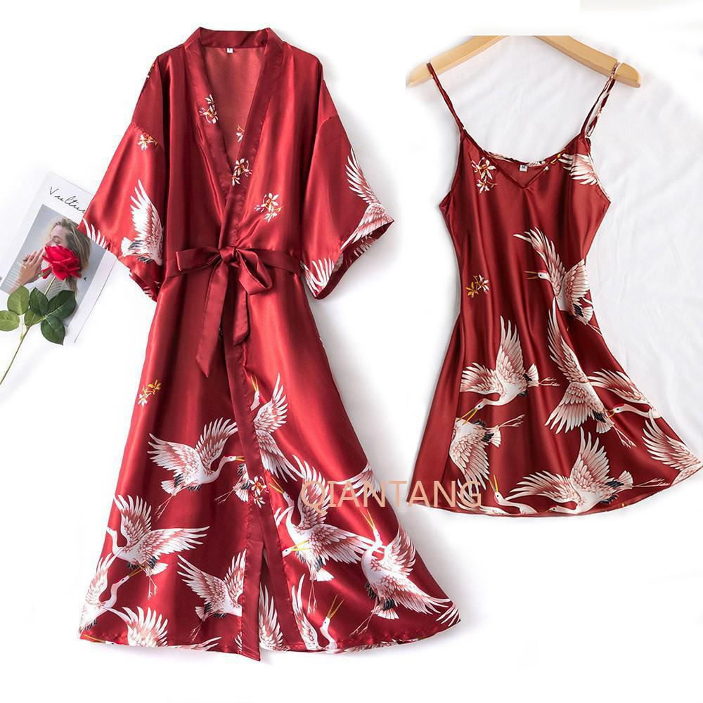 Fashion Women's Summer Mini Kimono Robe Lady Rayon Bath Gown Yukata Nightgown Sleepwear Sleepshirts Pijama Mujer Size M-XXL