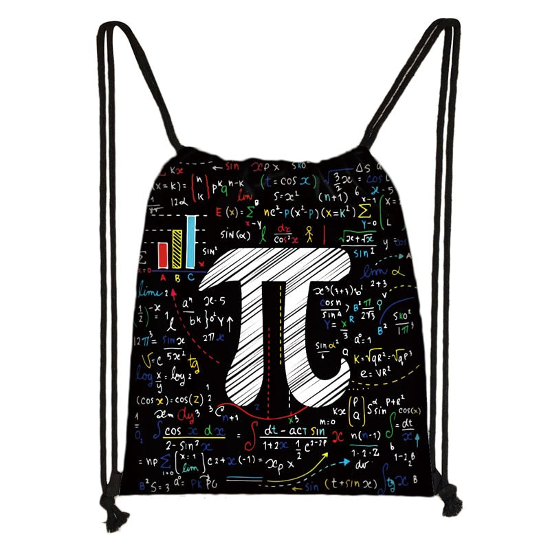 Magic Cube Print Drawstring Bag Cubo Magico Storage Bags for Travel  Math Formula Boys Girl School Backpack Kids Daypack Bookbag