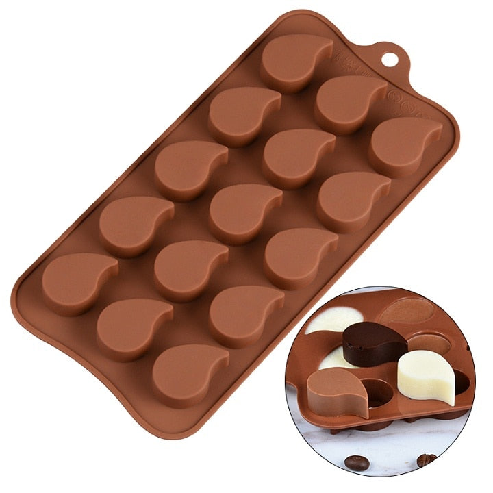 3D Chocolate Mold Silicone Chocolates Molds for Baking Nonstick Jelly Pudding Sugarcraft Mould DIY Kitchen Bakeware