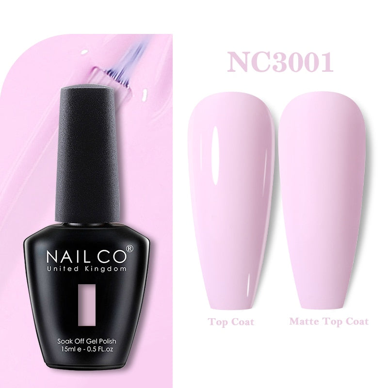 NAILCO 15ml Pink Colors Series Semi Permanent Nail Gel Varnish Polish Soak Off White Red UV Nail Art Gel Nail Polish Gel Lacquer