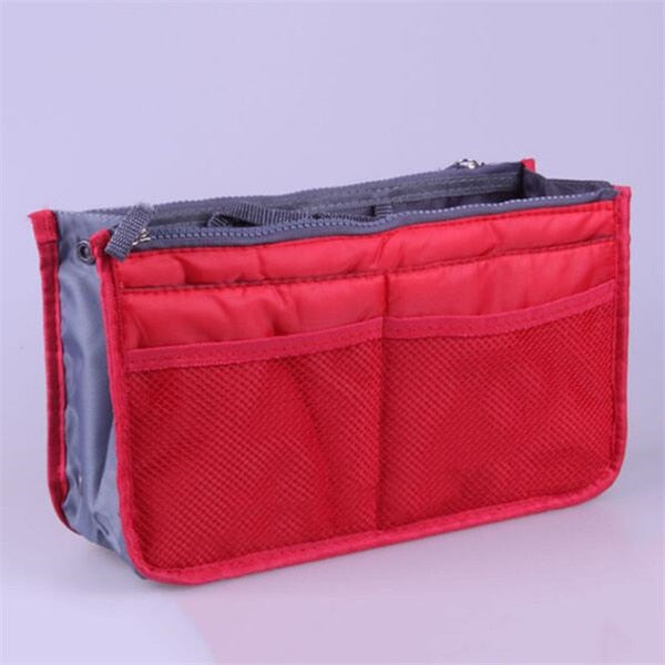 Nylon Cosmetic Bags For Women Tote Insert Double Zipper Makeup Bag Toiletries Storage Bag Girl Outdoors Travel Make Up Organizer