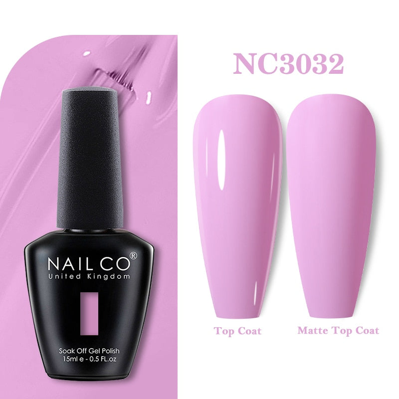 NAILCO 15ml Pink Colors Series Semi Permanent Nail Gel Varnish Polish Soak Off White Red UV Nail Art Gel Nail Polish Gel Lacquer