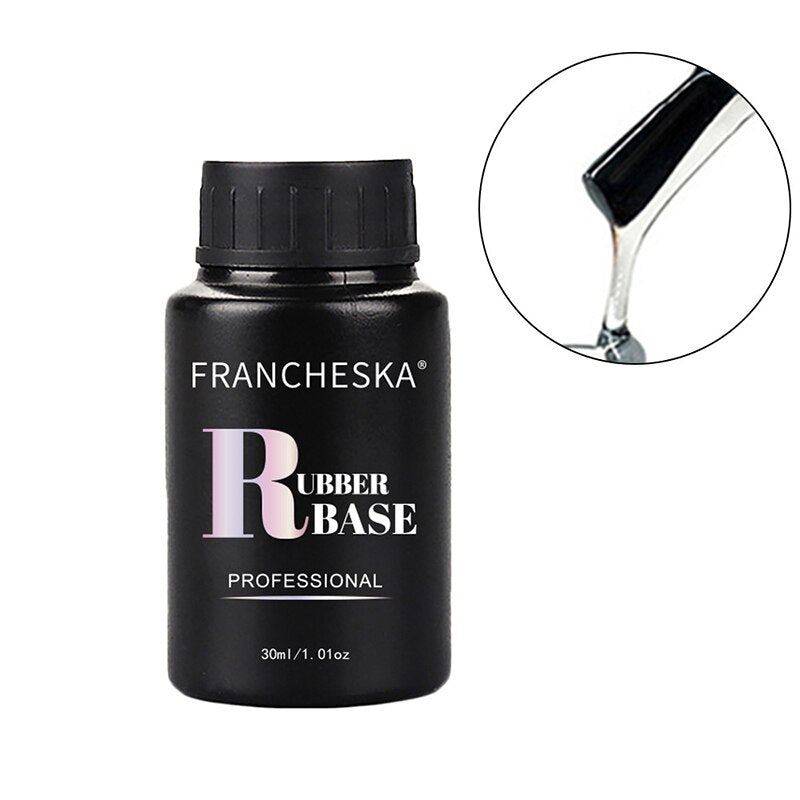 FRANCHESKA 30ML  Glitter Nail Gel Base Polish White Nude Pink Popular Color Semi Permanant Soak Off for Nail Art UV Gel Polish