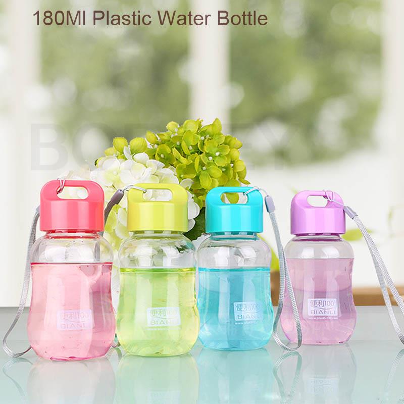 BORREY Colored Plastic Small Water Bottles Portable School Water Bottles Bpa Free Mini Cute Kids Children Direct Drinking Bottle