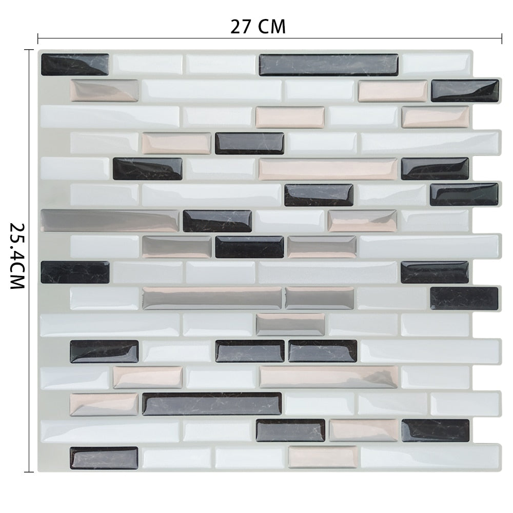 Waterproof Self Adhesive Vinyl Tile Wall Sticker DIY Peel and Stick Backsplash Kitchen Home Decor