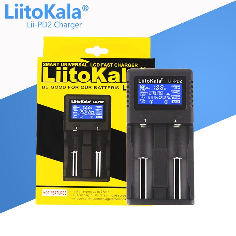 LiitoKala Battery Charger for 18650 26650 21700 AA AAA 3.7V lithium NiMH battery