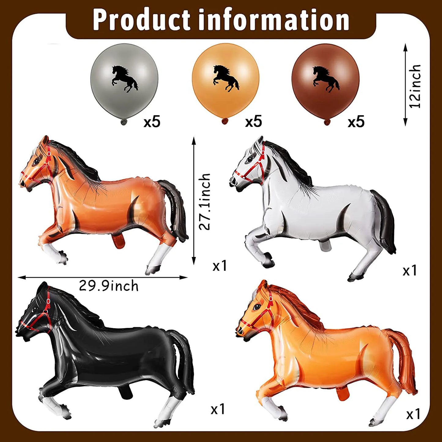 Horse Pony Disposable Tableware Set Kids Birthday Party Supplies Plates Cups Napkins Flag Kids Horse Wedding Cake Decorations