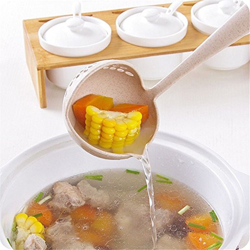 Soup Spoon Ladle Silicone Pot Spoons With Long Handle Spoon Cooking Colander Utensils Scoop Tableware Spoon Kitchen Accessories