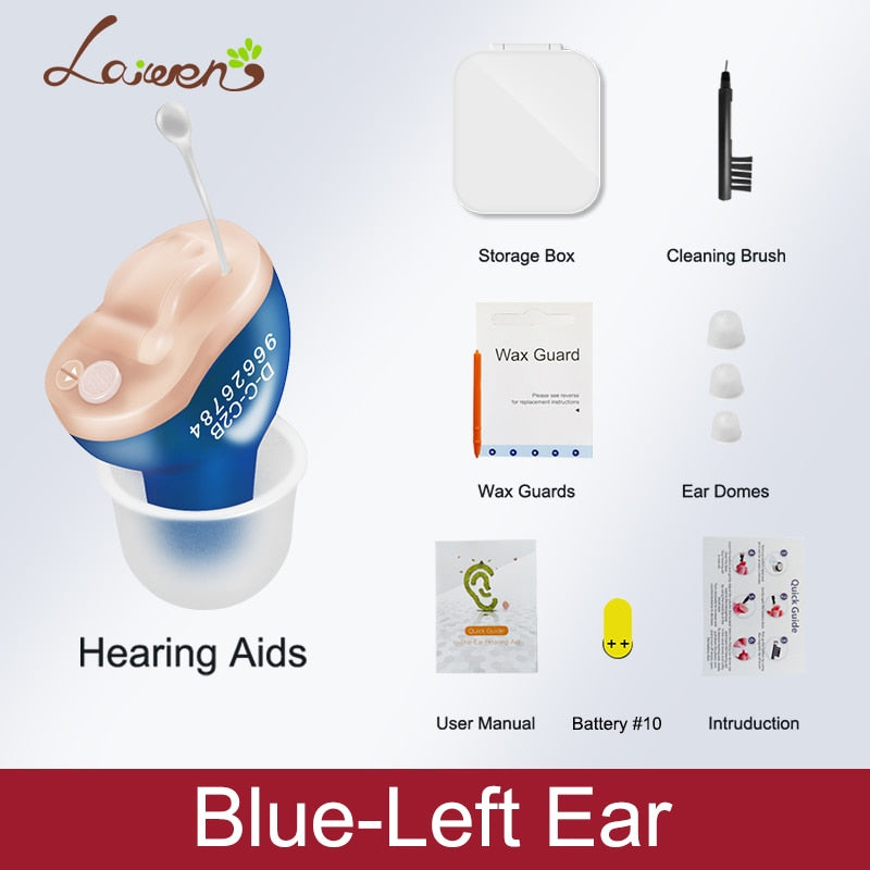 Hearing Aids Invisible Adjustable Wireless Hearing Aid Mini CIC Left/Right Ear Sound Amplifier For Adults Elderly Severe Loss