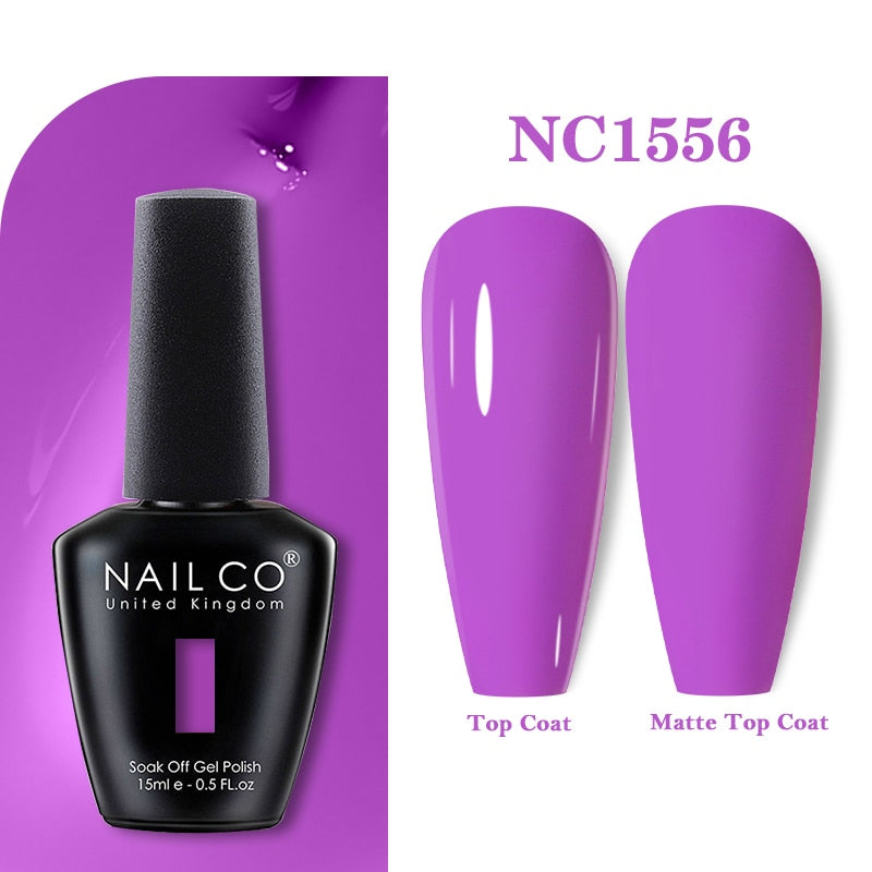 NAILCO 15ml Pink Colors Series Semi Permanent Nail Gel Varnish Polish Soak Off White Red UV Nail Art Gel Nail Polish Gel Lacquer