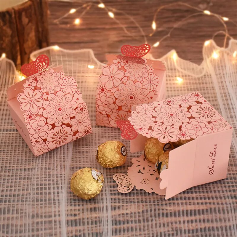 10/20Pcs Wedding Favors Candy Boxes Butterfly Chocolate Gift Packaging Box for guests Birthday Party Baby Shower Decor Supplies