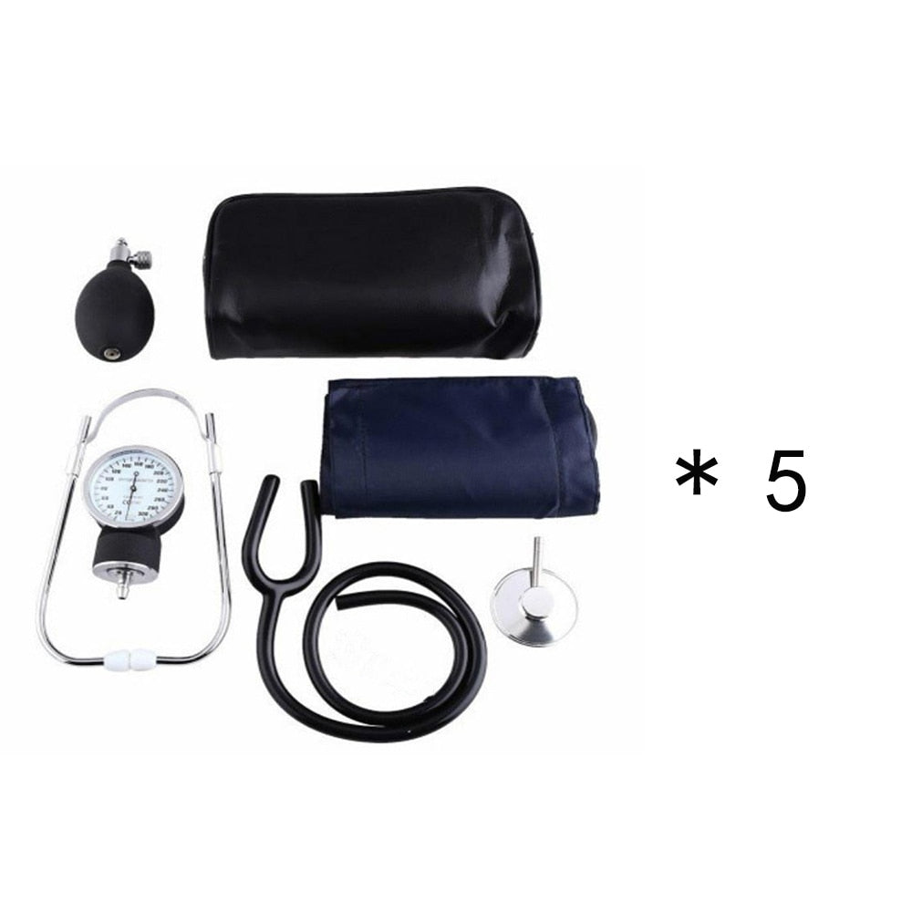 Manual Arm Blood Pressure Monitor Stethoscope Sphygmomanometer Aneroid Gauge Device Home Blood Pressure Meter Medical Equipment