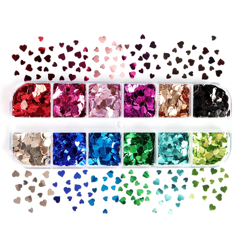 Fluorescence Butterfly Heart Fruits Various Shapes Nail Art Glitter Flakes 3D Colourful Sequins Polish Manicure Nail Decoration