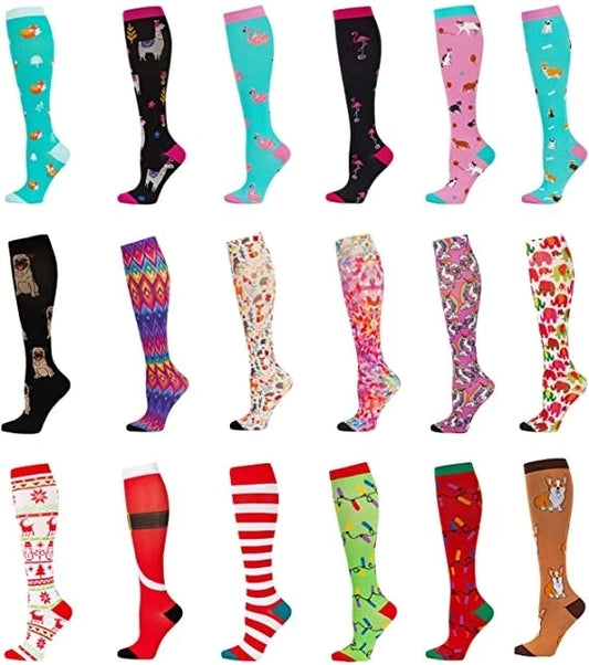 Nurse Compression Socks Running Women & Men Socks for Flight Travel Athletic Crossfit Outdoor Cycling Long Pressure Stockings