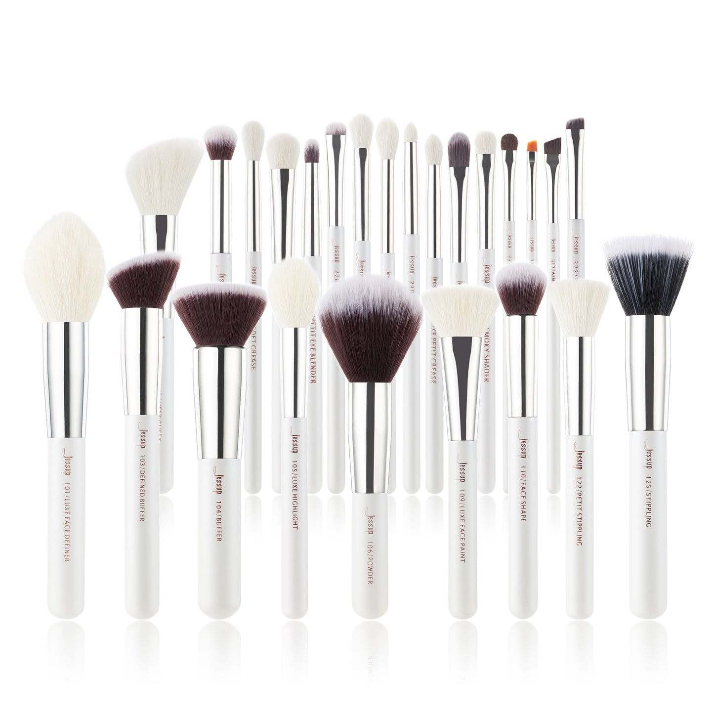 Jessup Makeup brushes set Pearl White/Silver Beauty Foundation Powder Eyeshadow Make up Brushes High quality 6pcs-25pcs