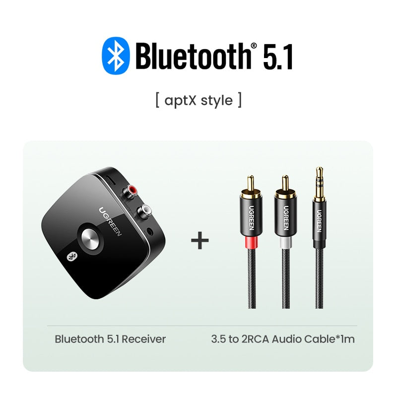 Bluetooth RCA Receiver 5.1 aptX HD 3.5mm Jack Aux Wireless Adapter Music for TV Car RCA Bluetooth 5.0 3.5 Audio Receiver