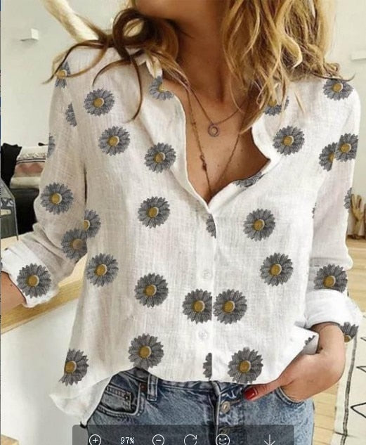 Leisure White Yellow Shirts Button Lapel Cotton Linen Top Lady Loose Long Sleeve Oversize Shirt Womens Blouses Autumn Blusas