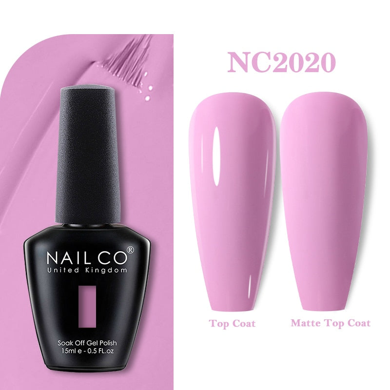 NAILCO 15ml Pink Colors Series Semi Permanent Nail Gel Varnish Polish Soak Off White Red UV Nail Art Gel Nail Polish Gel Lacquer