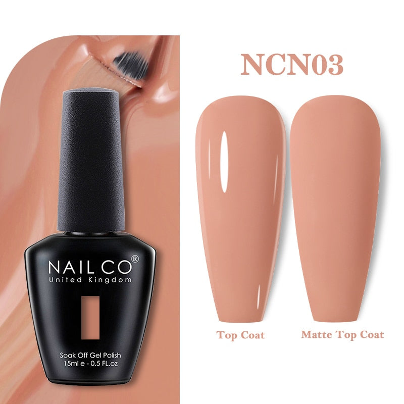 NAILCO 15ml Pink Colors Series Semi Permanent Nail Gel Varnish Polish Soak Off White Red UV Nail Art Gel Nail Polish Gel Lacquer