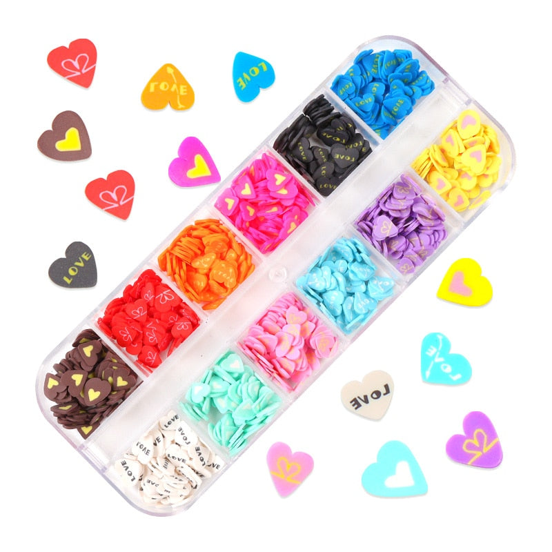 Fluorescence Butterfly Heart Fruits Various Shapes Nail Art Glitter Flakes 3D Colourful Sequins Polish Manicure Nail Decoration