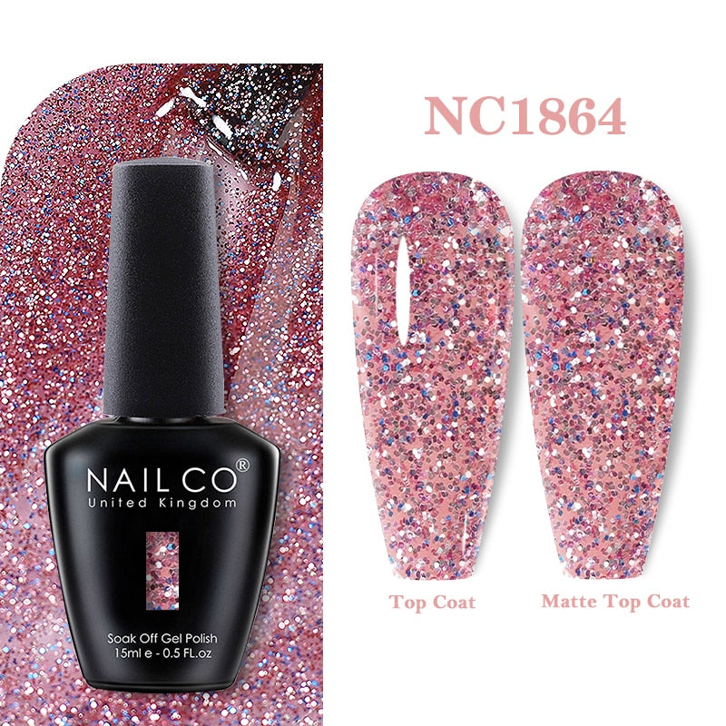 NAILCO 15ml Pink Colors Series Semi Permanent Nail Gel Varnish Polish Soak Off White Red UV Nail Art Gel Nail Polish Gel Lacquer