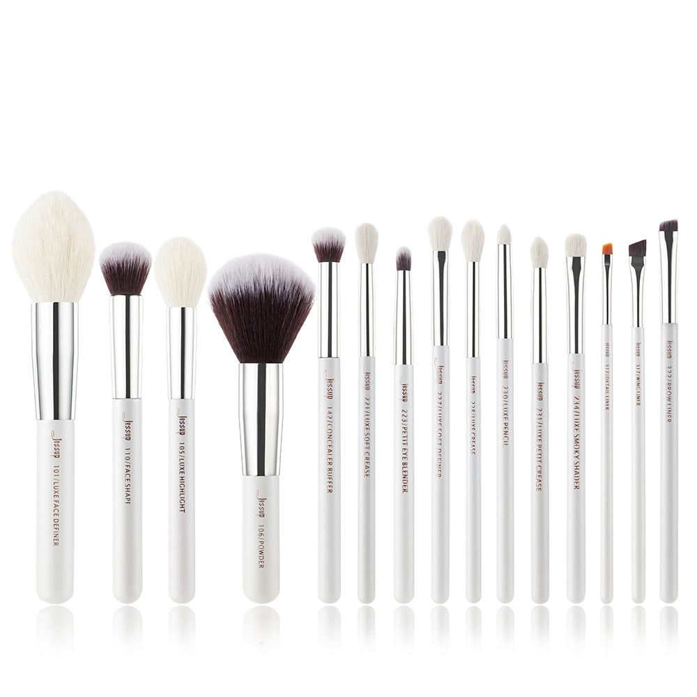 Jessup Makeup brushes set Pearl White/Silver Beauty Foundation Powder Eyeshadow Make up Brushes High quality 6pcs-25pcs