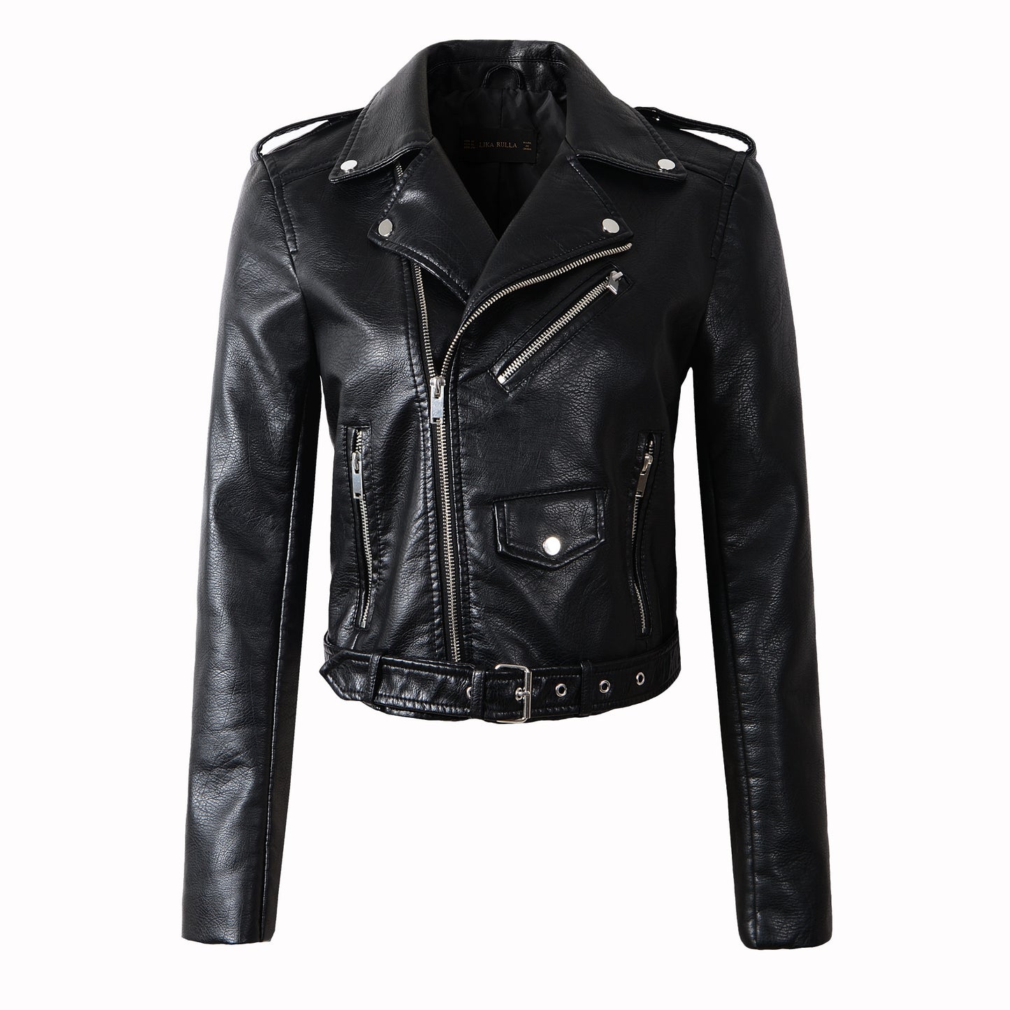 Motorcycle leather jacket women leather coat  slim PU jacket Leather