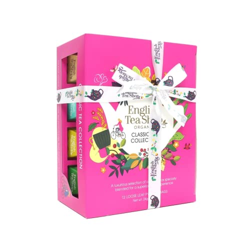 English Tea Shop Surtido de tés y tés de hierbas con sabores clásicos en caja de regalo - 1 x 12 pirámides de té (24 gramos)