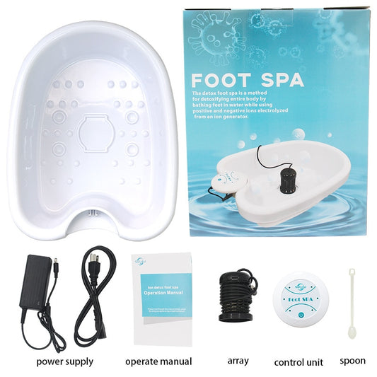 Home Mini Detox Foot Spa Bath Machine Cell Ion Cleanse device Ionic Detox Foot Bath Basin Array Aqua Spa Relax Massager