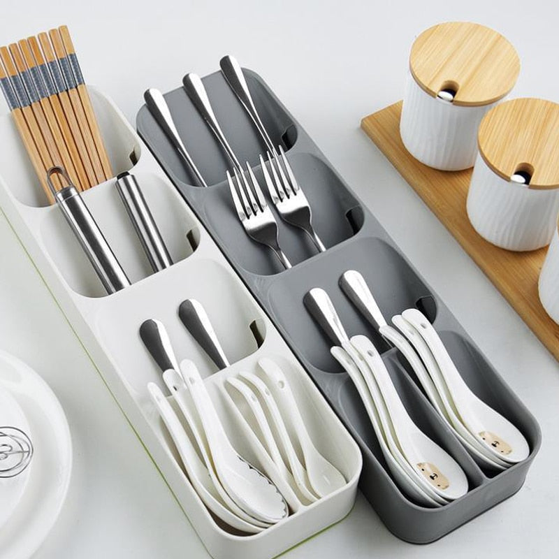 Kitchen Cutlery Storage Tray Kitchen Knife holder Organizer Kitchen Container Spoon Fork Storage Separation Knife Block Holder