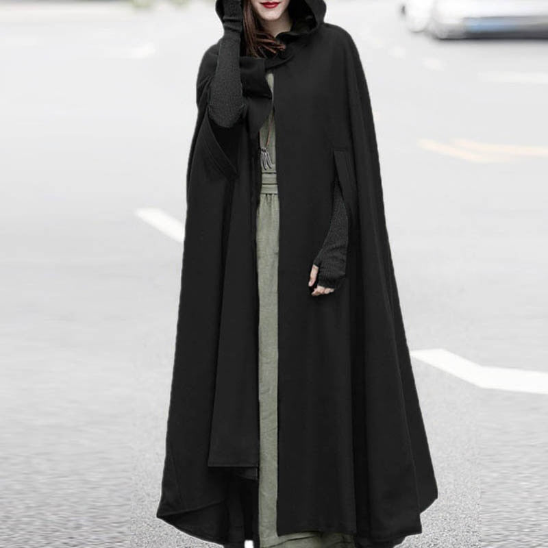 ZANZEA Women Autumn Winter Hoodies Long Cape Cloak Casual Hooded Coat Outwear Windbreaker Streetwear Jackets Christmas Poncho