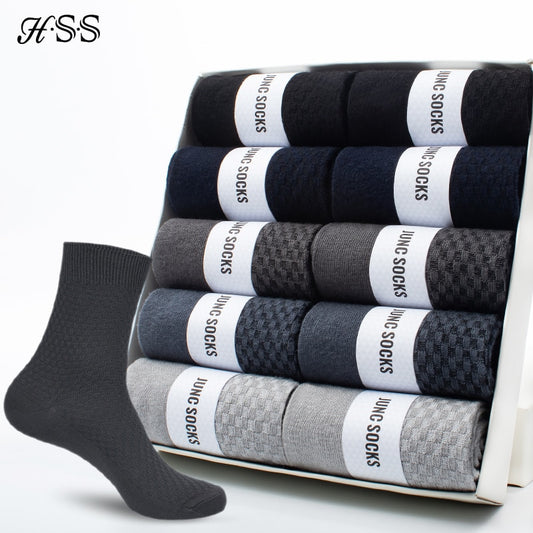 10 Pairs/Lot Men Bamboo Fiber Socks New Classic Business Long Socks Mens Dress Sock For Winter Gift Plus Size EUR39-45