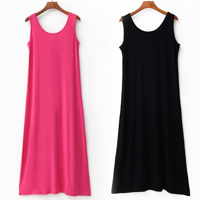 Lingerie Nightdress Women Casual Sleepwear Long Nightgown Nightie Sleeveless Summer Loose Home Dress