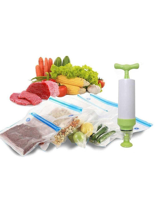 Reusable Food Vacuum Sealed Bag Handheld Sealing Packaging Machine Kitchen Ziplock Packaging Eco Friendly Storage