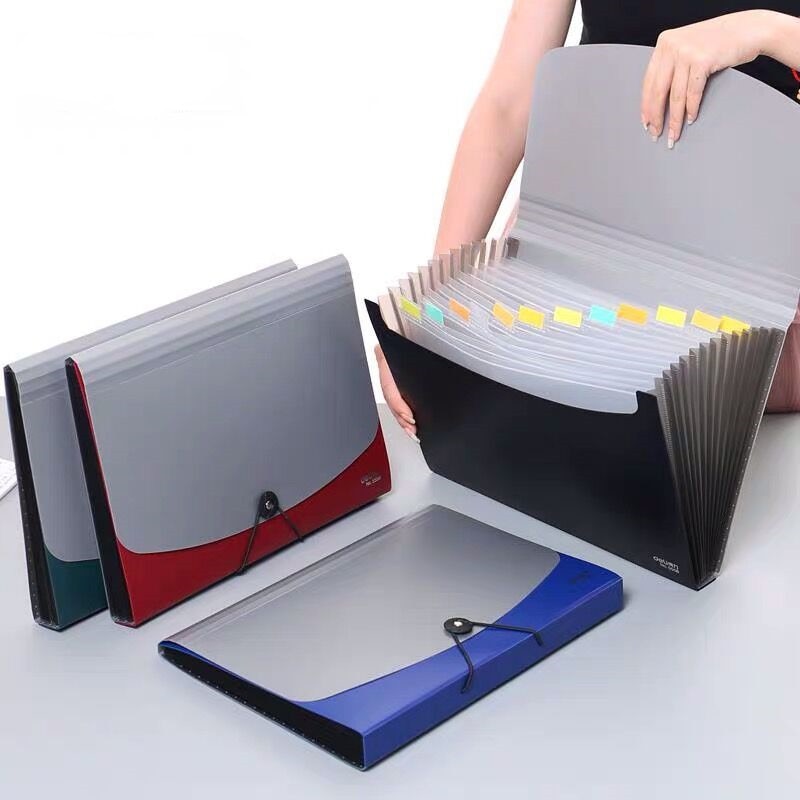 12 Layer A4 Multilayer Desk File Folder Expanding Bag Document Paper Storage Organizer Case School Office Stationery