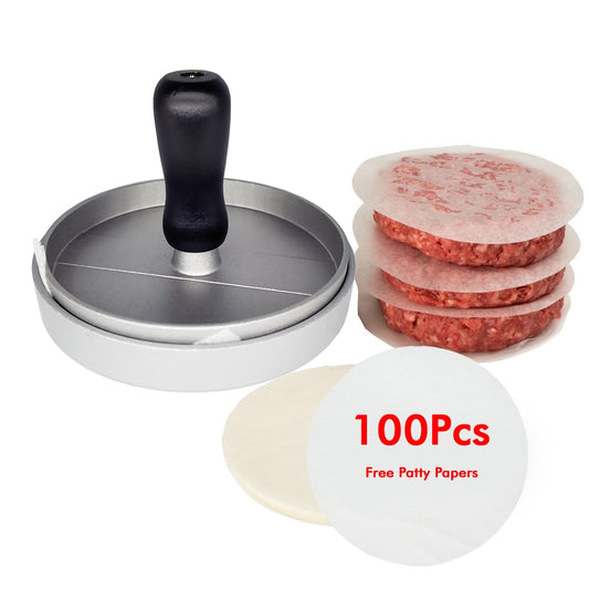 High quality Round Shape Hamburger Press Aluminum Alloy Meat Beef Grill Burger Mold Kitchen Tool