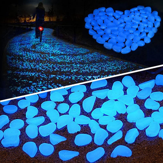 Garden Decor Luminous Stones Glow In Dark Decorative Pebbles Outdoor Fish Tank Decoration Pebble Rocks Aquarium Mix Color H1207