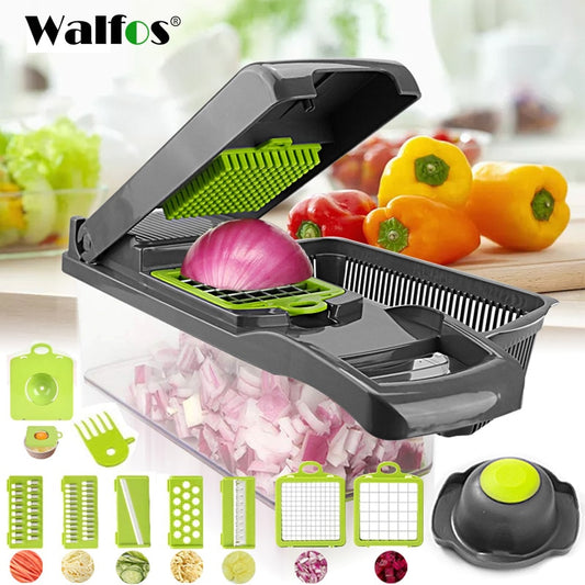 8In1Multifunctional Vegetable Cutter Potato Slicer Carrot Grater Kitchen Accessories Gadgets Steel Blade Kitchen Tool