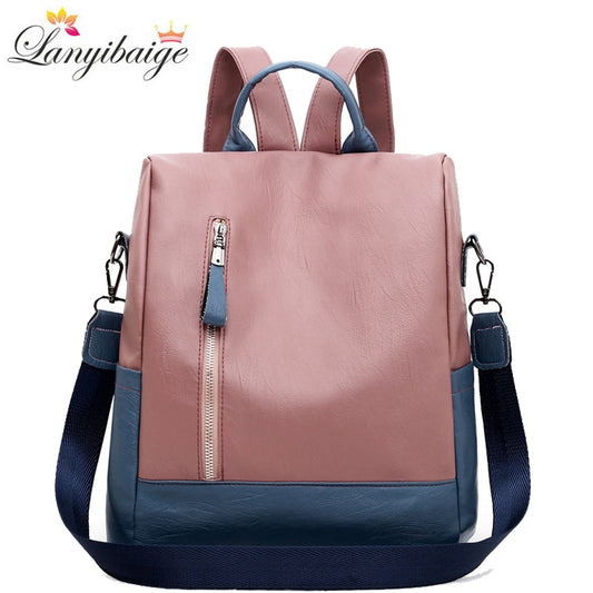 New women backpack high quality leather backpack anti-theft travel backpack multifunction shoulder bags school bags mochila